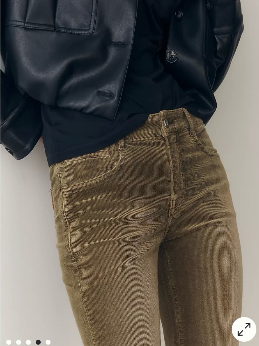 Anthro Pilcro Corduroy Bootcut Trouser Pants Olive Green 27 (measures 30”)